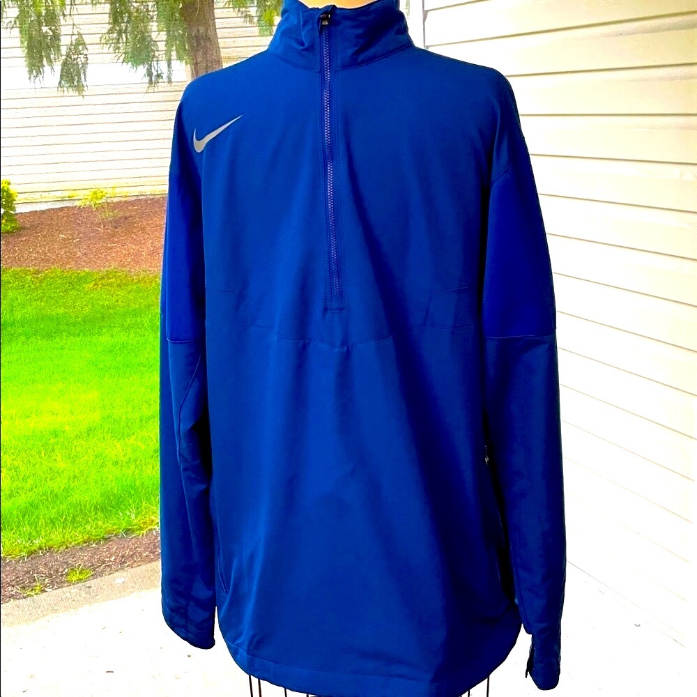 Men’s EUC NIKEGOLF Royal Blue Quarter-Zip Zippered Pullover Sz L Swoosh